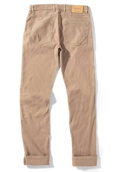 Teleria Zed Barbados 5-Pocket Stretch Linen In Beige Mens - Pants - 5 Pocket