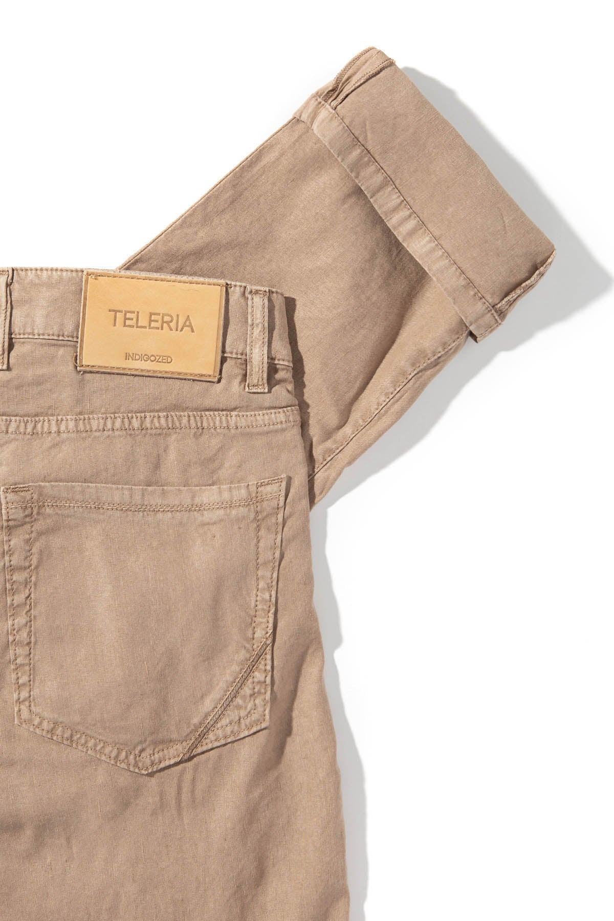 Teleria Zed Barbados 5-Pocket Stretch Linen In Beige Mens - Pants - 5 Pocket