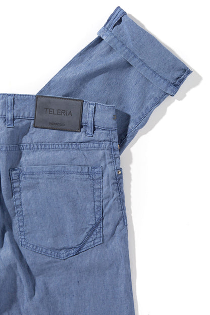 Teleria Zed Barbados 5-Pocket Stretch Linen In Riviera Mens - Pants - 5 Pocket