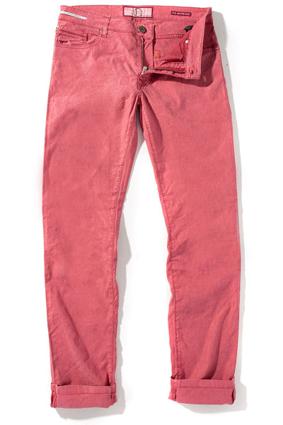 Teleria Zed Barbados 5-Pocket Stretch Linen In Sangria Mens - Pants - 5 Pocket