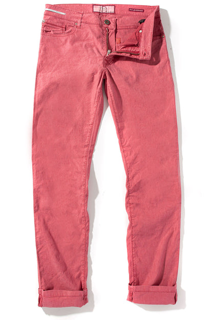 Teleria Zed Barbados 5-Pocket Stretch Linen In Sangria Mens - Pants - 5 Pocket