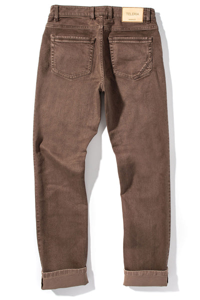 Teleria Zed Jackson Slim Cotton Twill In Tortora Mens - Pants - 5 Pocket