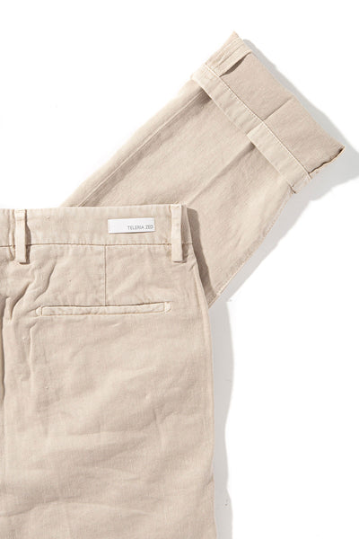 Teleria Zed Marks Trousers In Ecru Mens - Pants - 4 Pocket