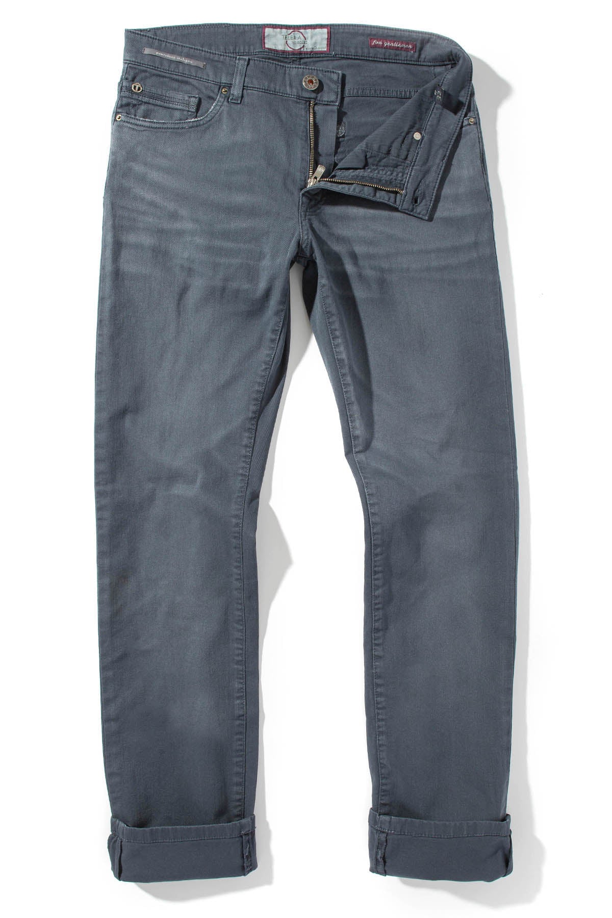 Teleria Zed Ouray 5-Pocket Stretch Twill in Acciaio Mens - Pants - 5 Pocket