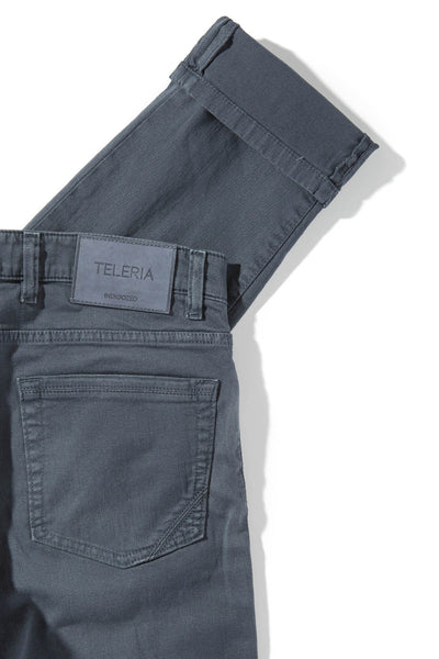Teleria Zed Ouray 5-Pocket Stretch Twill in Acciaio Mens - Pants - 5 Pocket