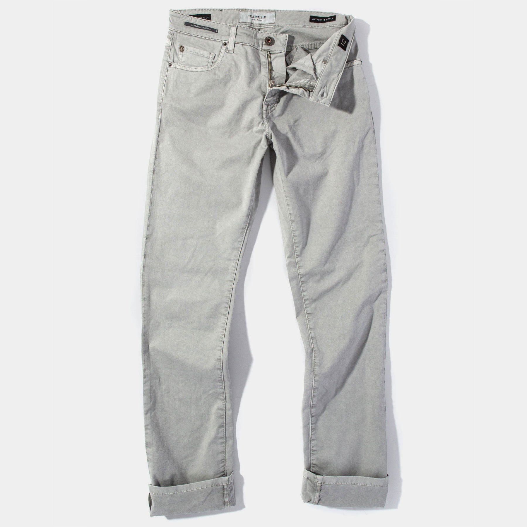 Teleria Zed Summit 5-Pocket Cotton Twill In Cenere Mens - Pants - 5 Pocket