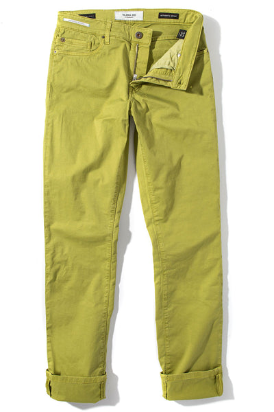 Teleria Zed Summit 5-Pocket Cotton Twill In Lime Mens - Pants - 5 Pocket