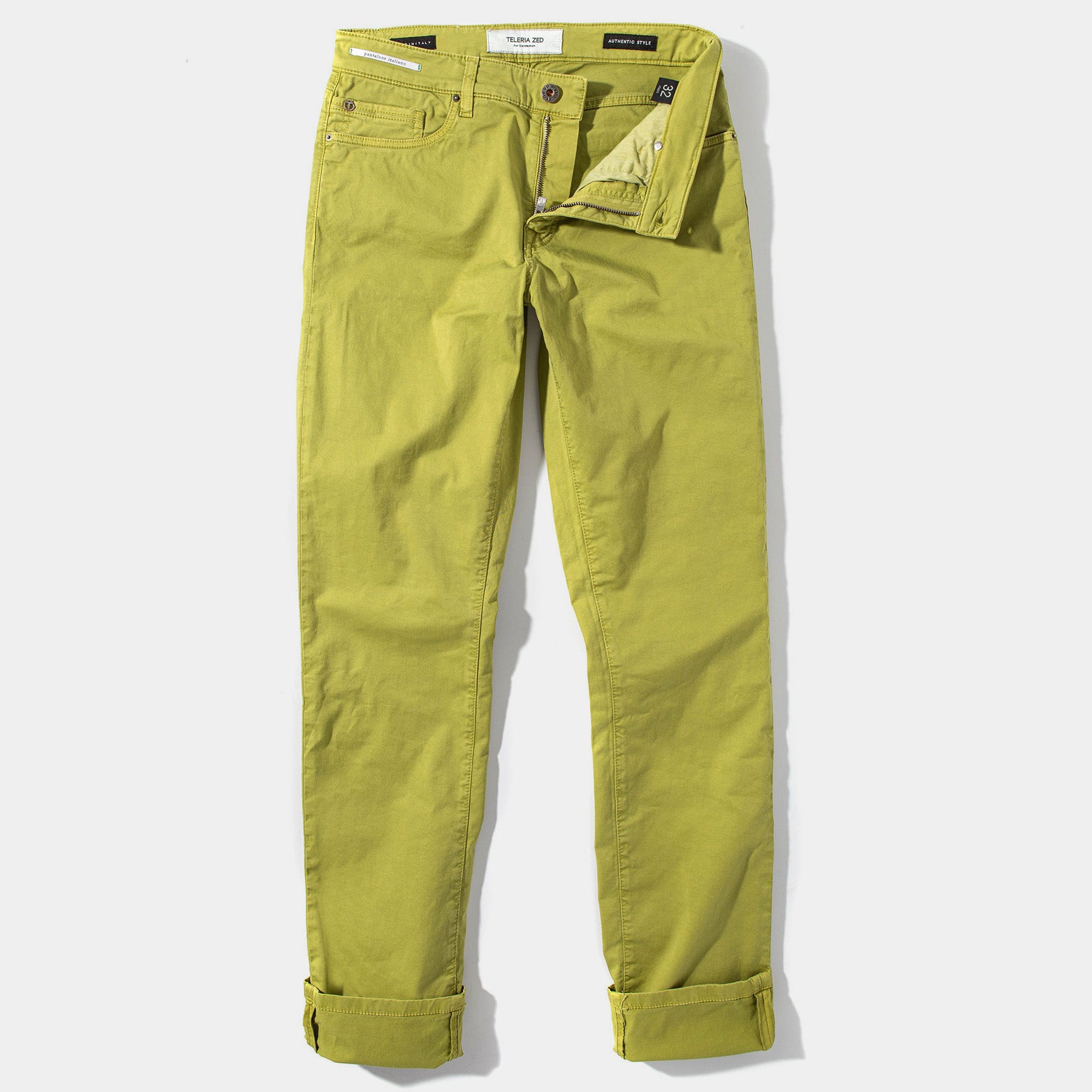 Teleria Zed Summit 5-Pocket Cotton Twill In Lime Mens - Pants - 5 Pocket