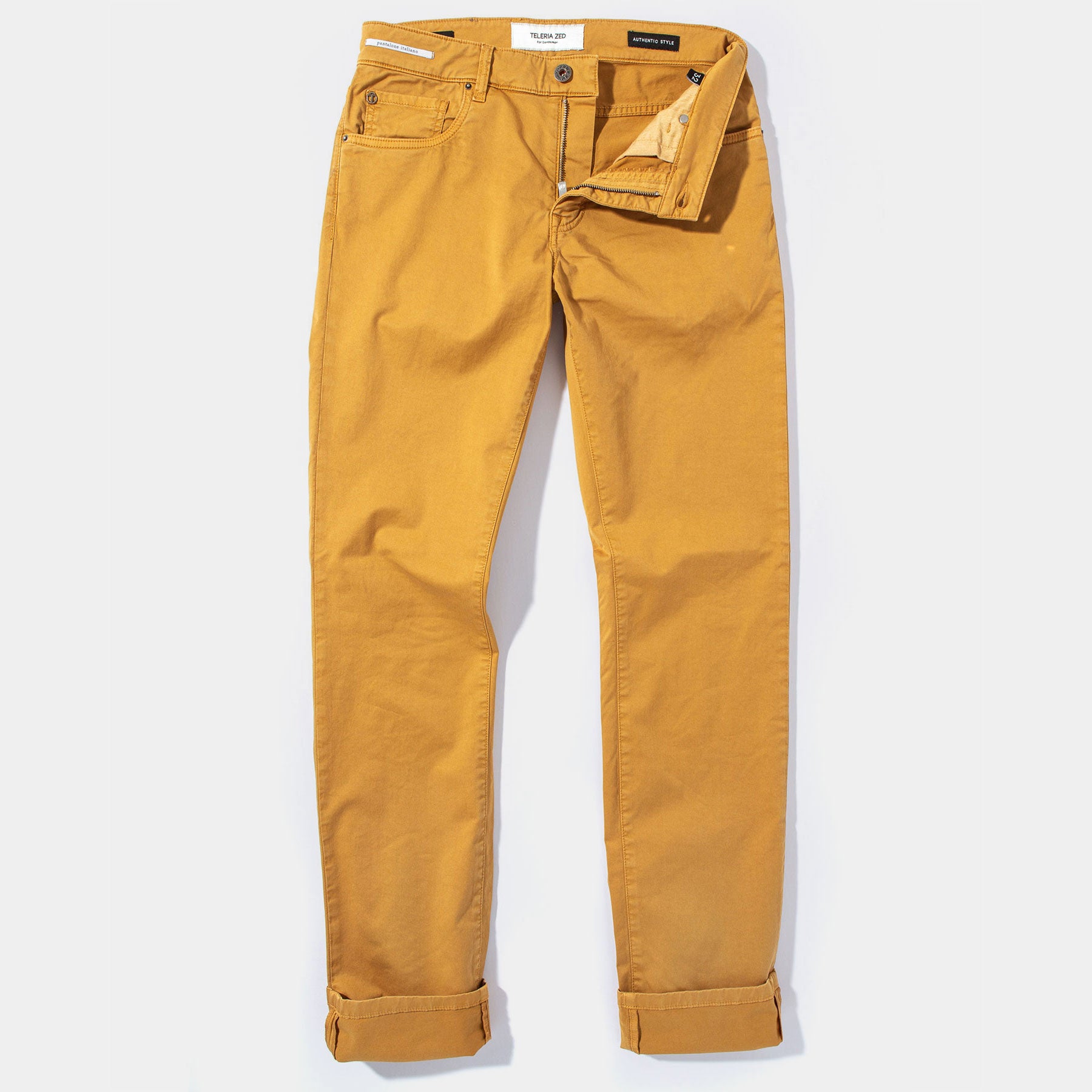 Teleria Zed Summit 5-Pocket Cotton Twill In Ochra Mens - Pants - 5 Pocket