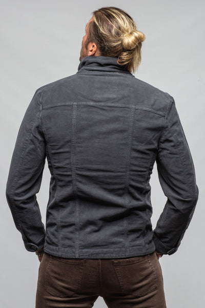Teleria Zed Trace Overdye Moleskin Overshirt In Antracite Mens - Outerwear - Overshirts