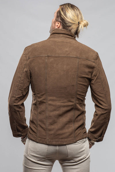 Teleria Zed Trace Overdye Moleskin Overshirt In Liqurizia Mens - Outerwear - Overshirts