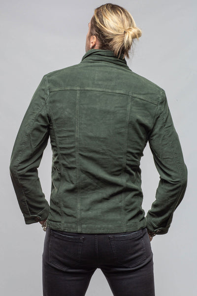 Teleria Zed Trace Overdye Moleskin Overshirt In Muschio Mens - Outerwear - Overshirts