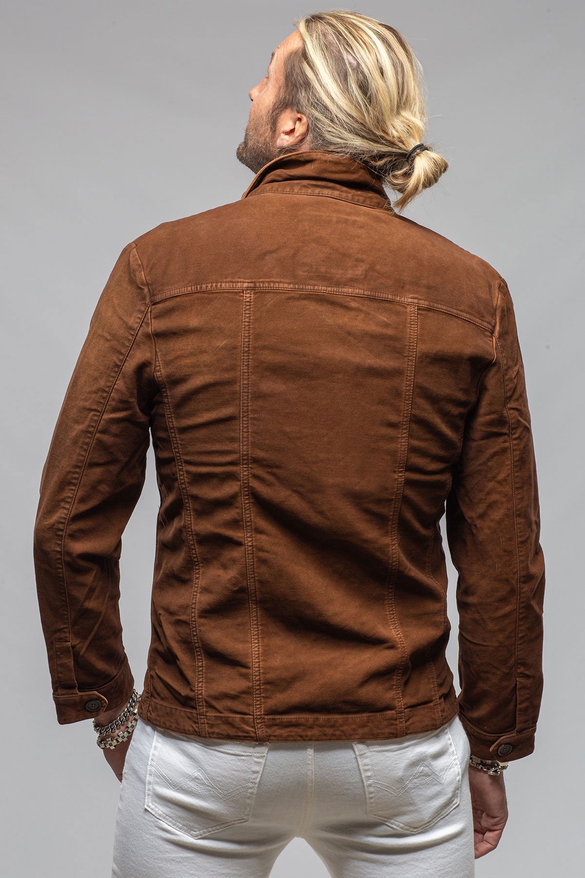 Trace Overdyed Moleskin Overshirt In Ruggine | Mens - Outerwear - Overshirts | Teleria Zed