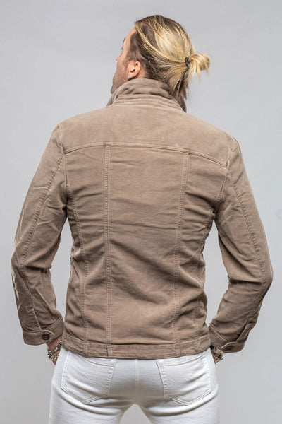 Teleria Zed Trace Overdyed Moleskin Overshirt In Tortora Mens - Outerwear - Overshirts