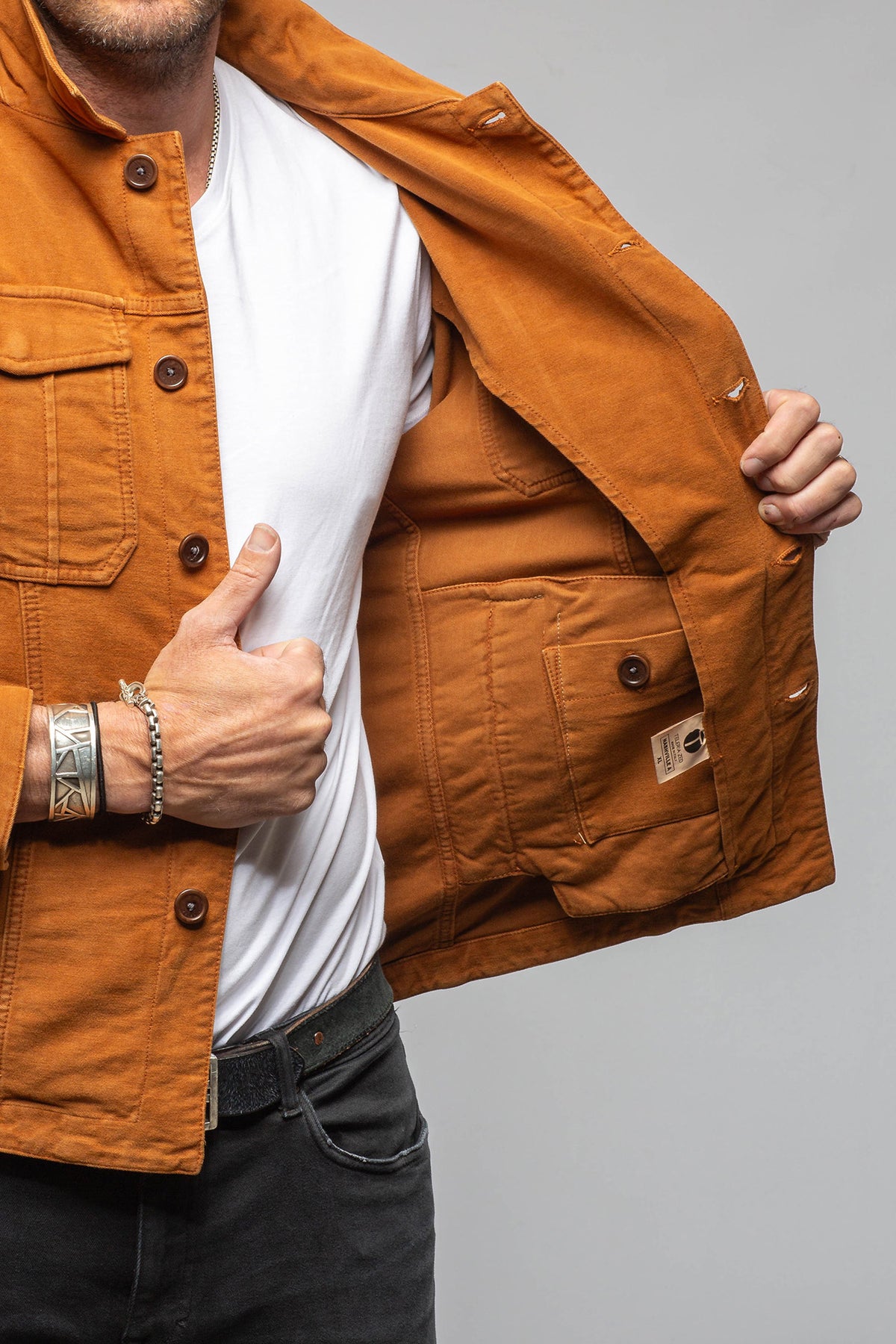 Teleria Zed Trace Overdyed Moleskin Overshirt Mens - Outerwear - Overshirts