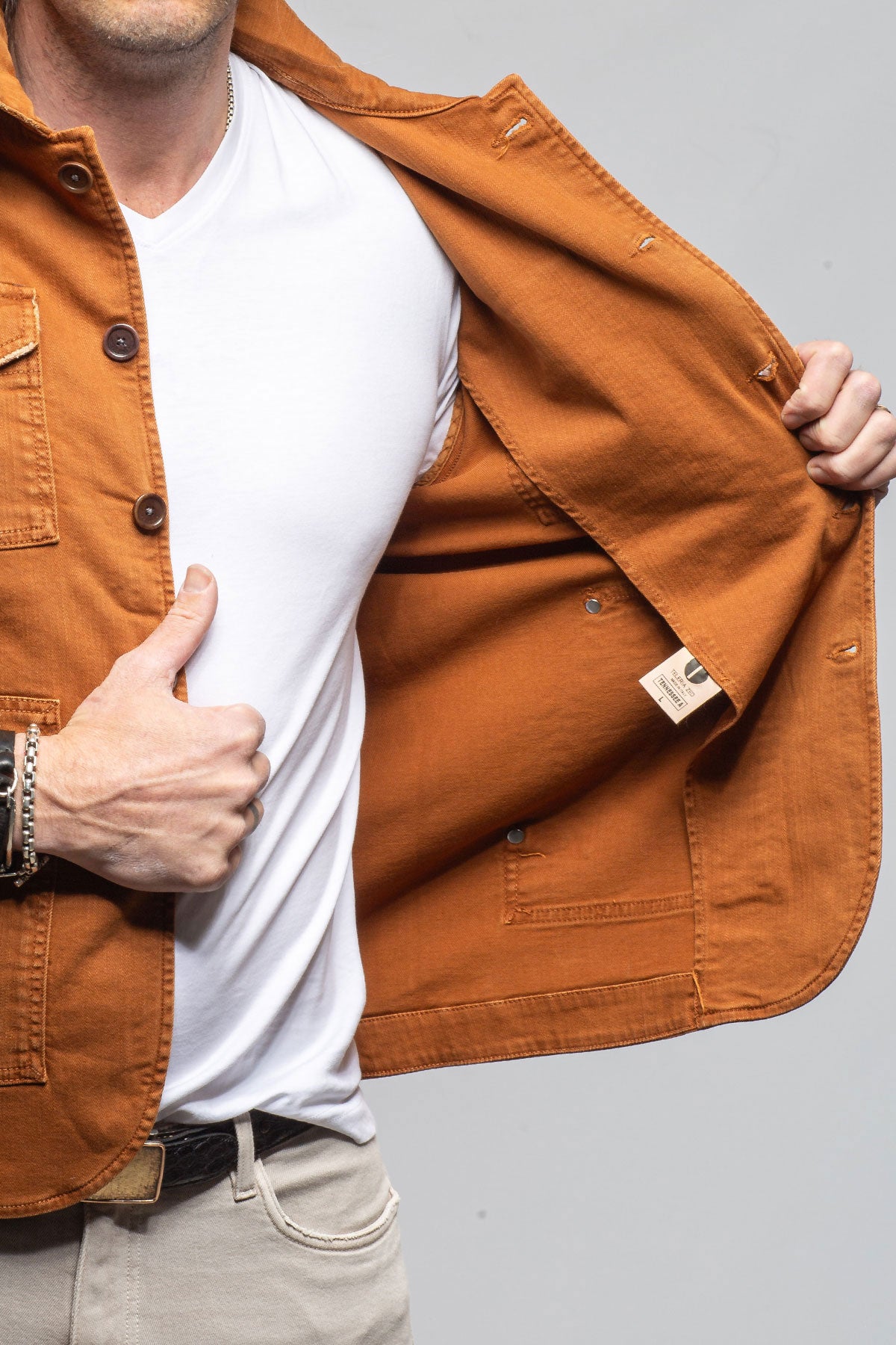 Teleria Zed Walker Jean Jacket In Mosto Mens - Outerwear - Overshirts