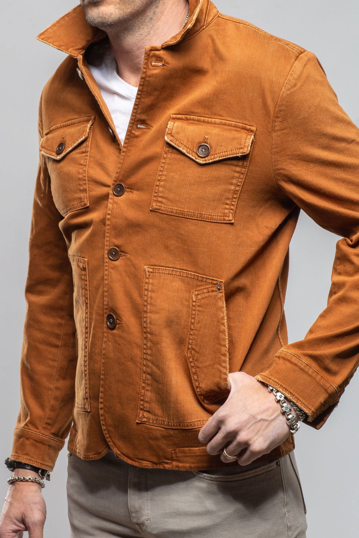 Teleria Zed Walker Jean Jacket In Mosto Mens - Outerwear - Overshirts