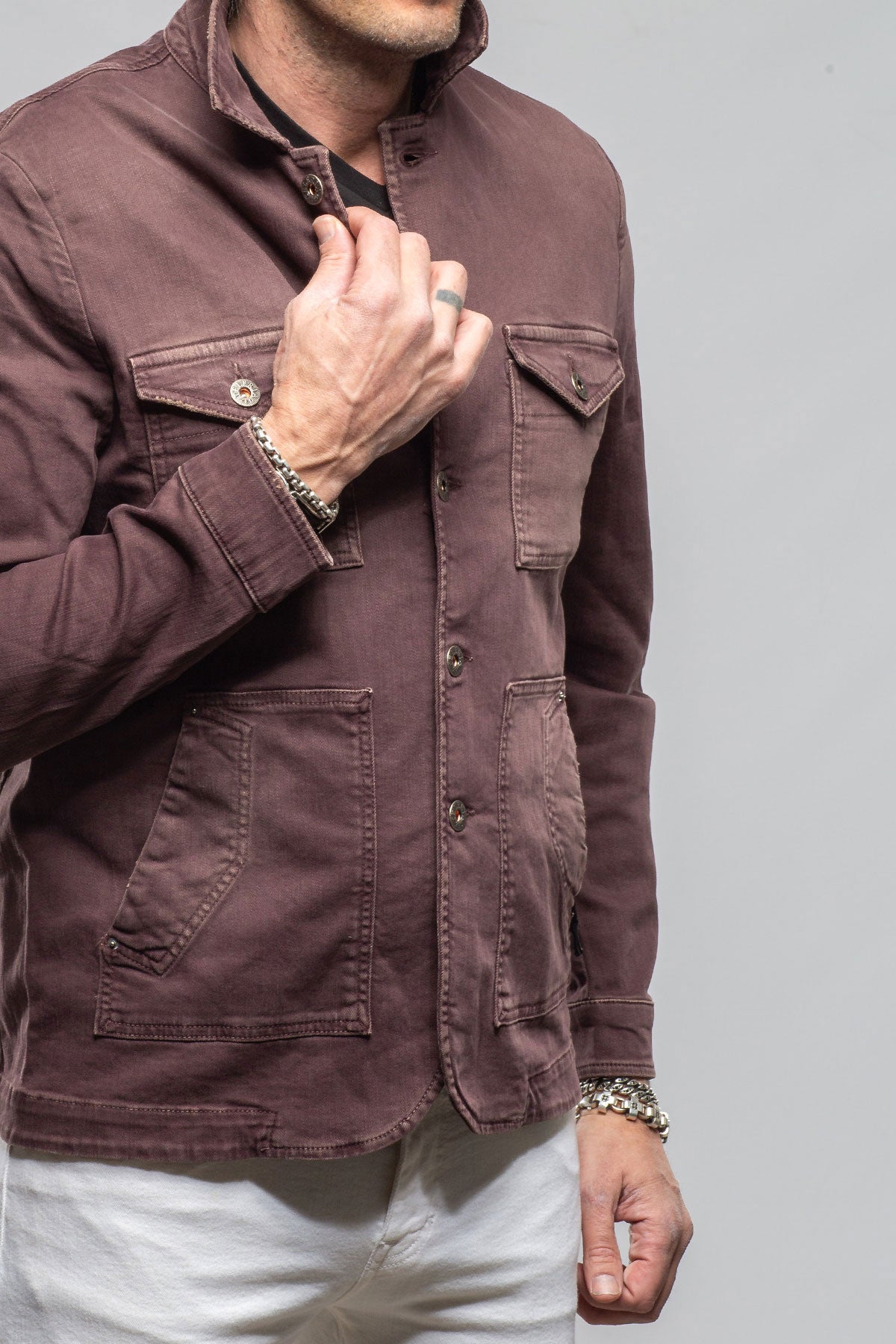 Teleria Zed Walker Jean Jacket In Mosto Mens - Outerwear - Overshirts