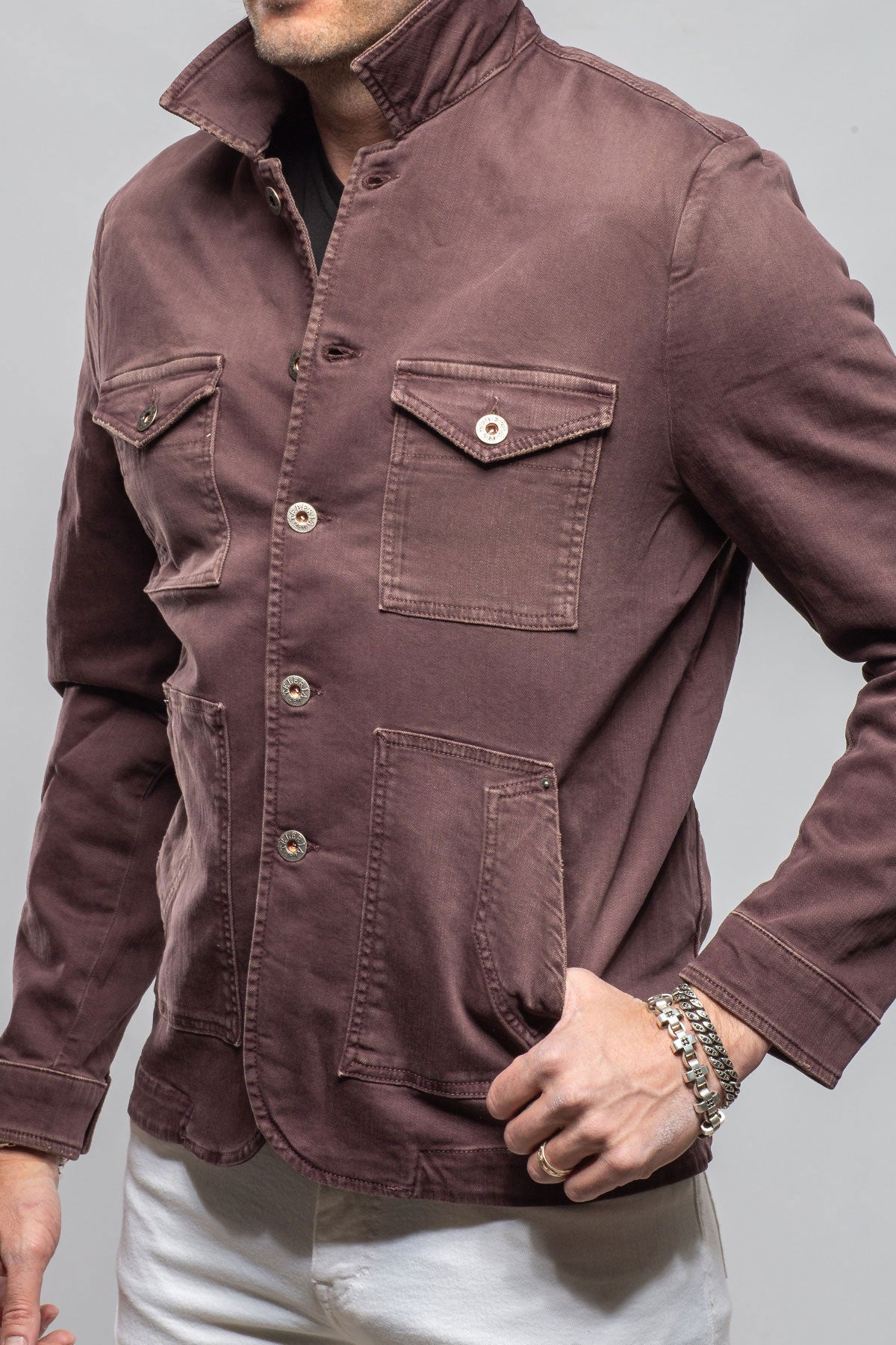 Teleria Zed Walker Jean Jacket In Mosto Mens - Outerwear - Overshirts
