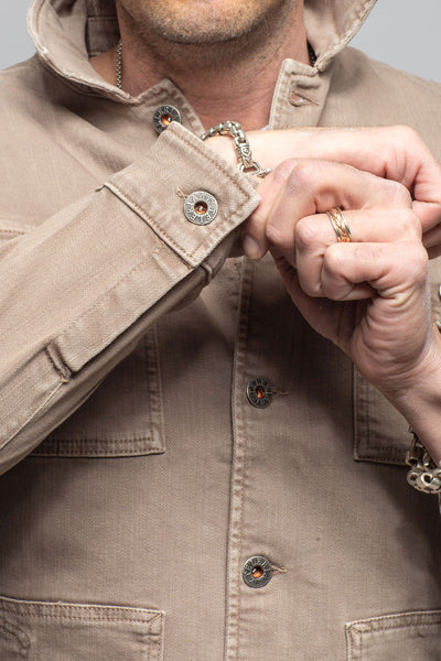 Teleria Zed Walker Jean Jacket In Tortora Mens - Outerwear - Overshirts