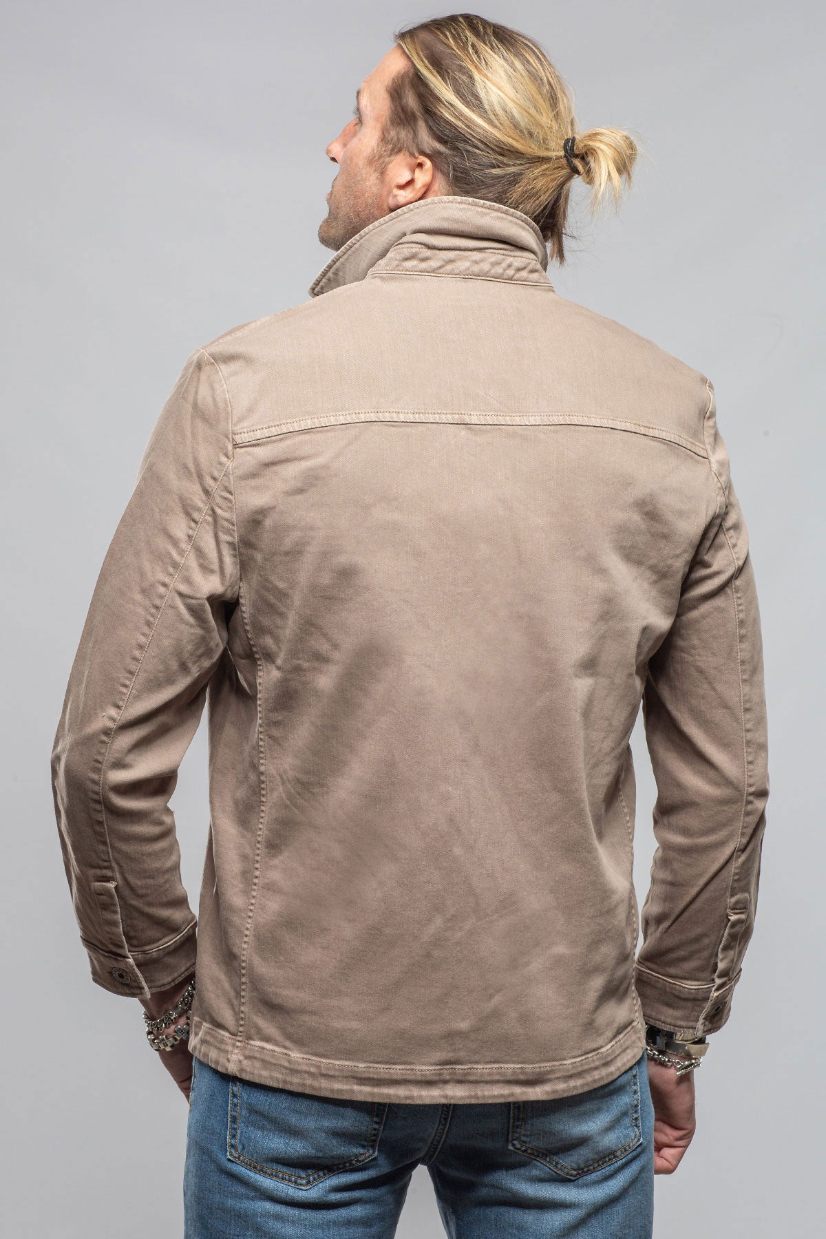 Teleria Zed Walker Jean Jacket In Tortora Mens - Outerwear - Overshirts