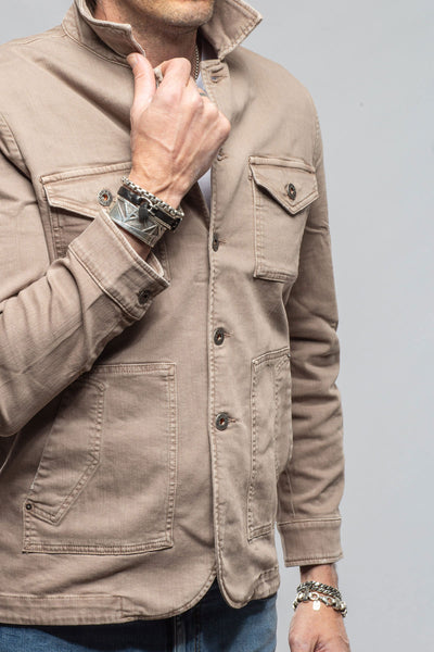 Teleria Zed Walker Jean Jacket In Tortora Mens - Outerwear - Overshirts