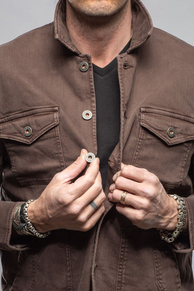 Teleria Zed Walker Jean Jacket In Wenge Mens - Outerwear - Overshirts