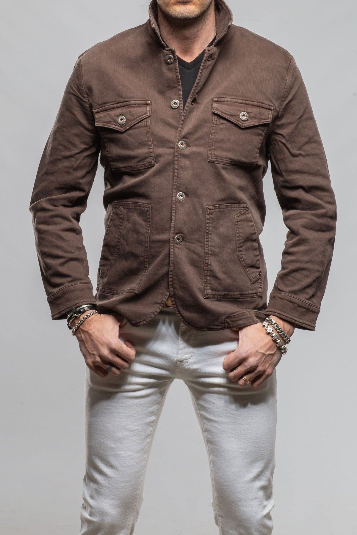 Teleria Zed Walker Jean Jacket In Wenge Mens - Outerwear - Overshirts
