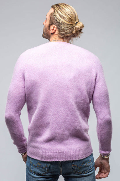 Henry Crew Neck Cashmere Sweater In Lavender