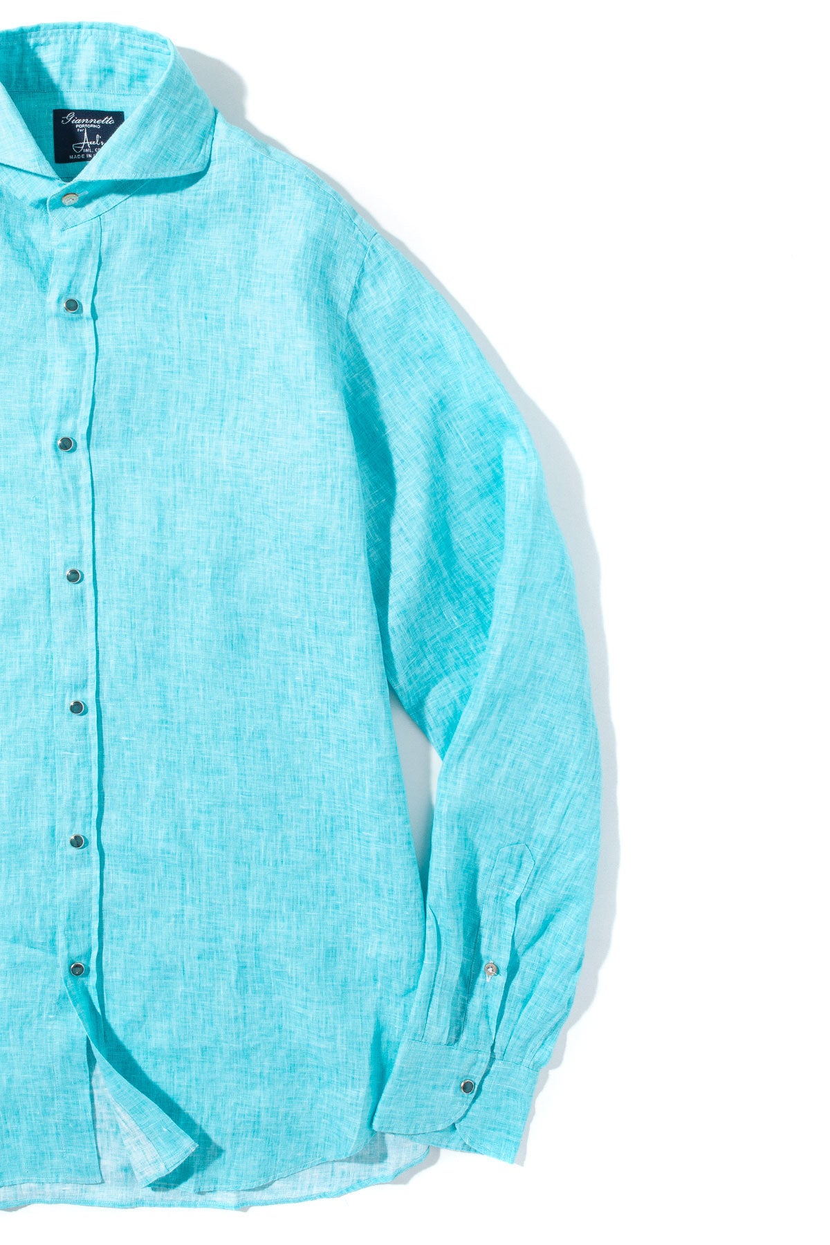 Sorgue Linen Shirt In Aqua Marine | Mens - Shirts | Axels GP