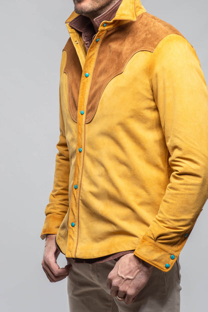 Corzo Western Suede Overshirt In Yellow
