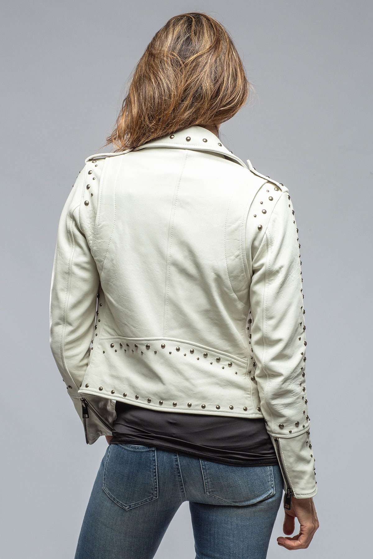 Santiago Studded Side Zip Jacket | Ladies - Outerwear - Leather | Roncarati