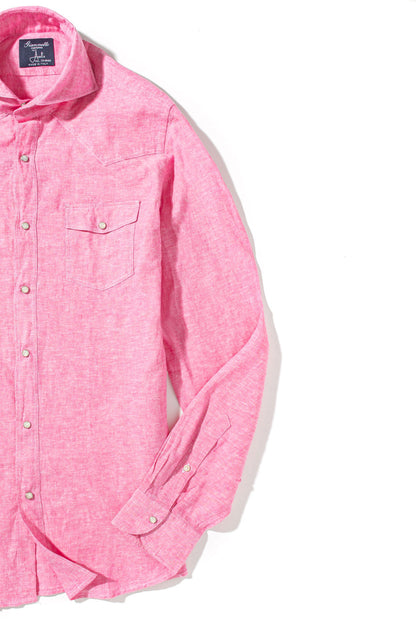 Blanton Linen Cotton Solid Shirt In Pink | Mens - Shirts - Dress | Giannetto Portofino