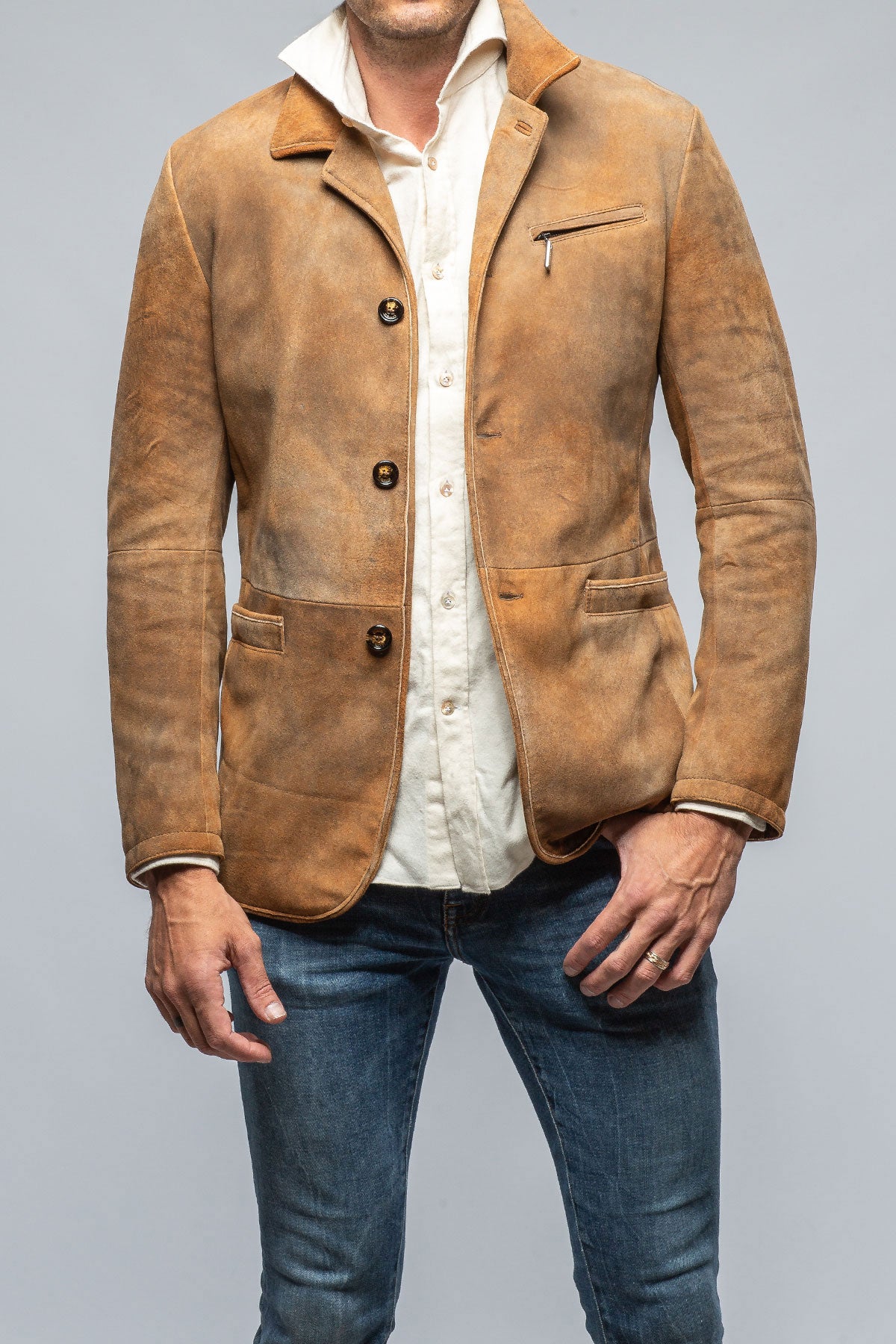 Mulholland Sport Jacket In Distressed Palomino