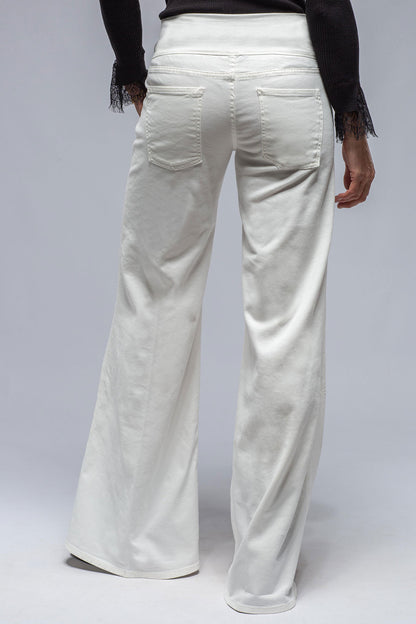 Cara Wide Leg Cotton Pant In Off White