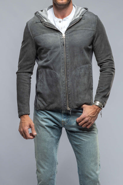 Donnarumma Suede Hoodie In Charcoal