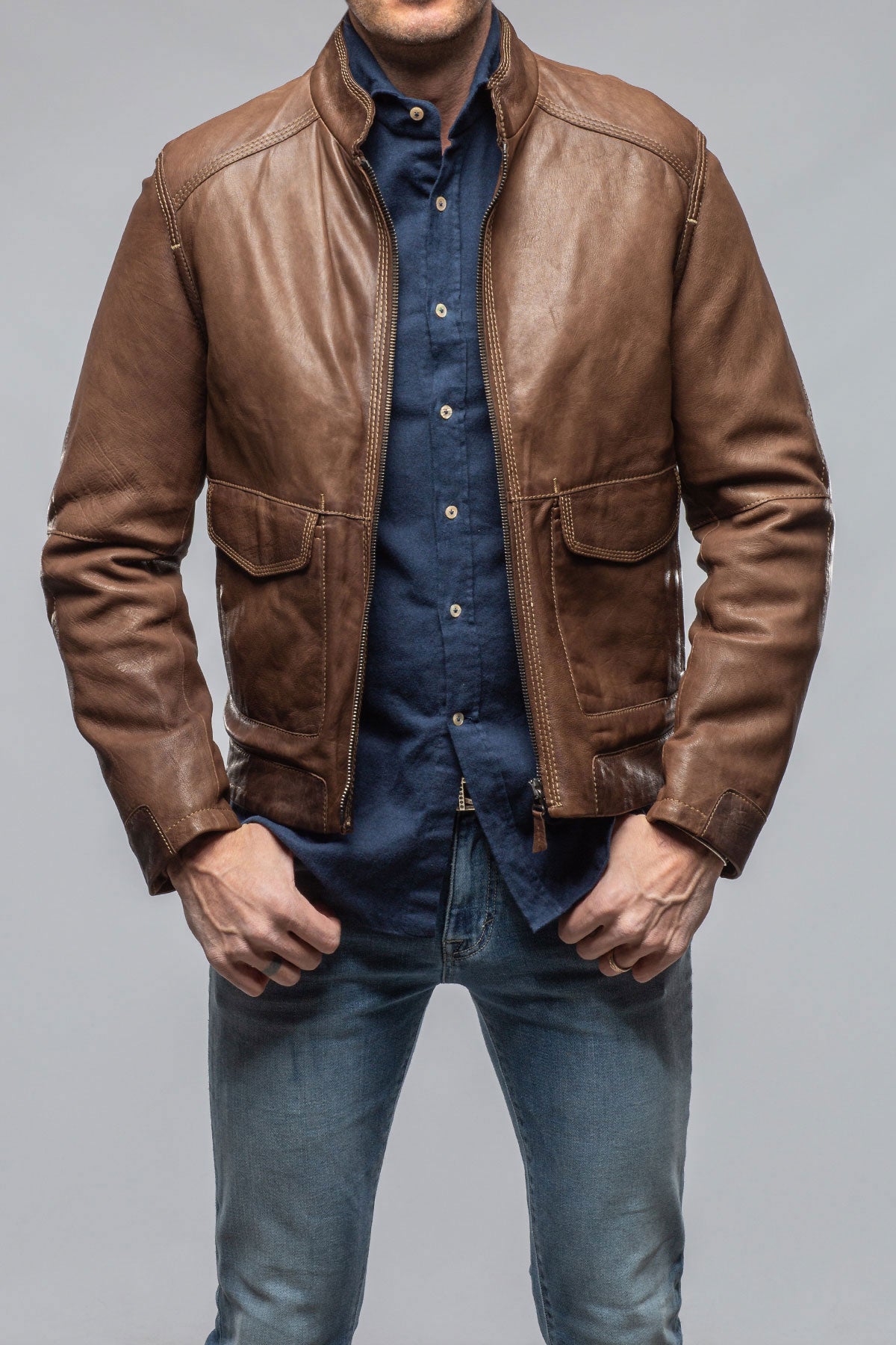 Topher Washed Nappa Leather Jacket | Samples - Mens - Outerwear - Leather | Gimo's