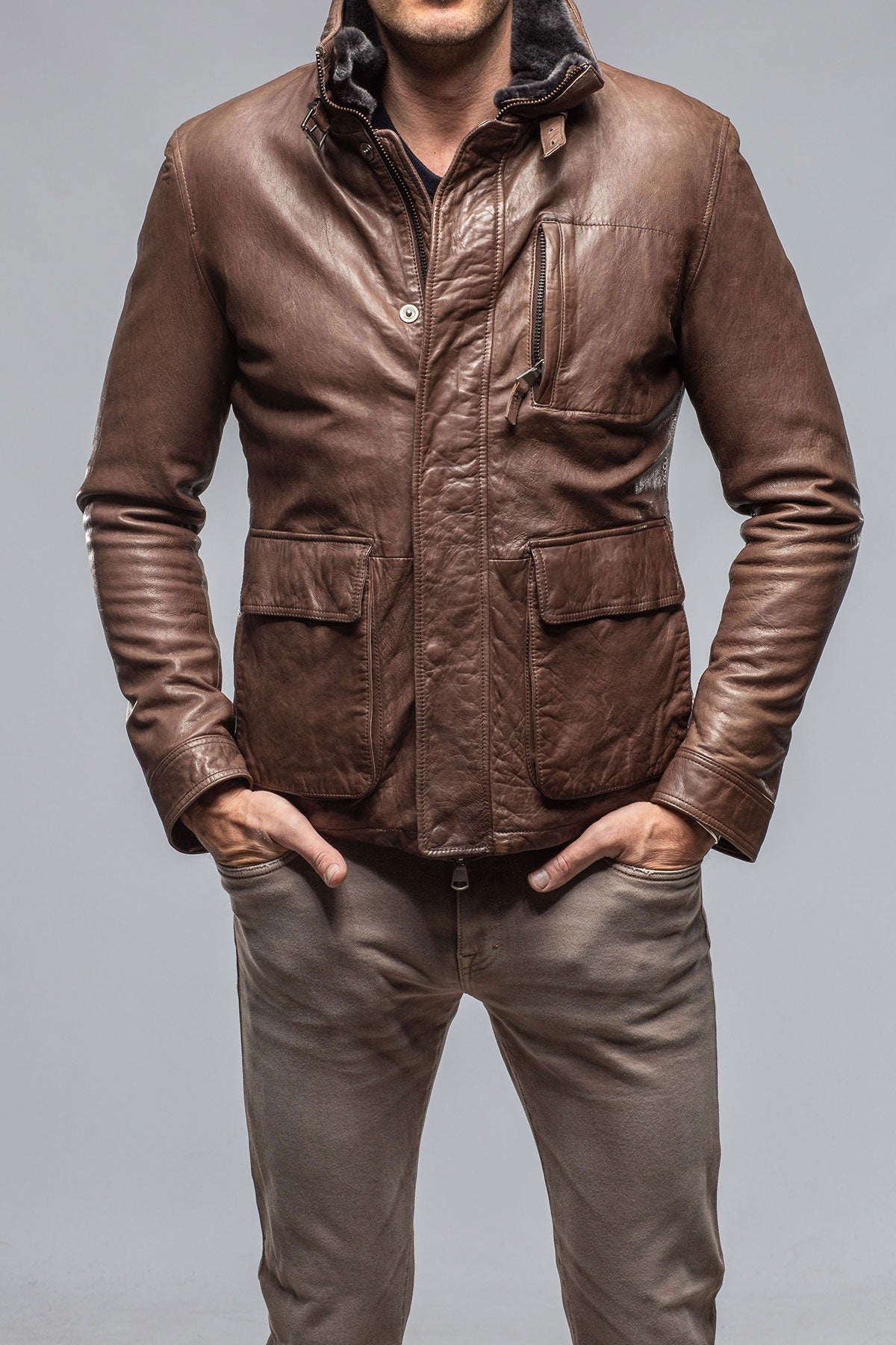 Jordan Nappa Leather Jacket | Samples - Mens - Outerwear - Leather | Gimo's