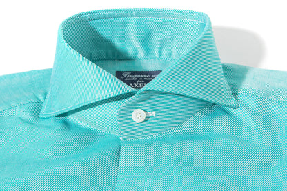 Astral Cotton Twill Shirt In Green | Mens - Shirts - Dress | Finamore Napoli
