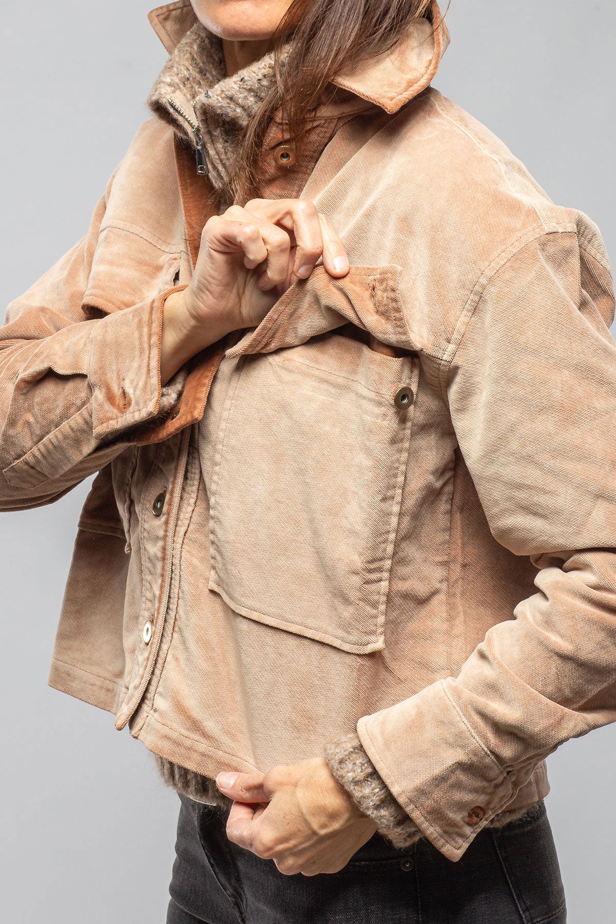 Betel Short Moleskin Jacket In Bleached Rust