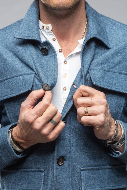 Santera Cashmere Field Jacket In Light Blue