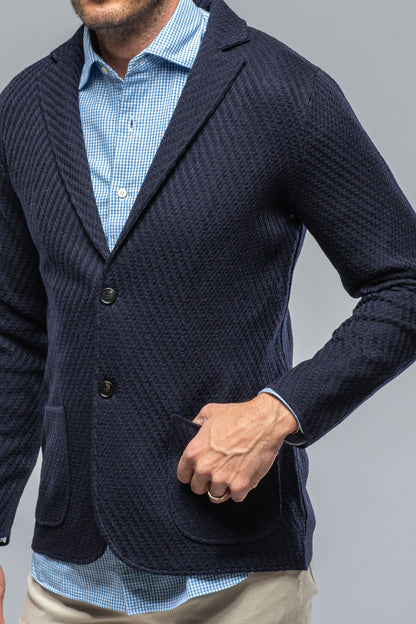 Luca Sweater Jacket In Navy | Mens - Sweaters | Axels-BDSR
