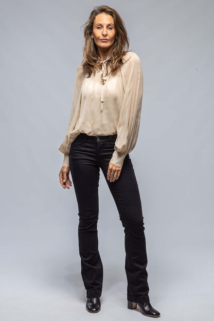 VOZ Bishop Sleeve Blouse In Bone Silk Chiffon Ladies - Blouses