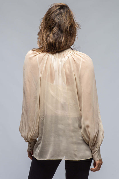VOZ Bishop Sleeve Blouse In Bone Silk Chiffon Ladies - Blouses