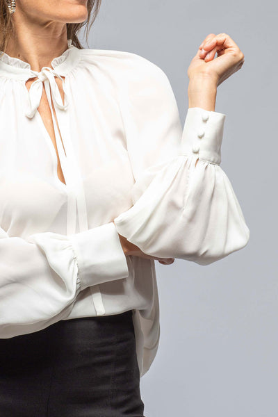 VOZ Bishop Sleeve Blouse, Silk Georgette, In Ivory Ladies - Blouses