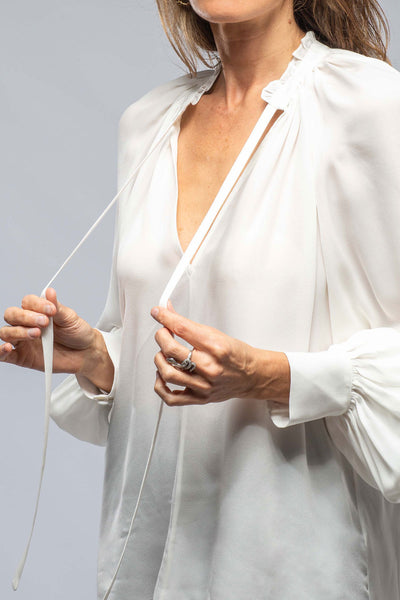 VOZ Bishop Sleeve Blouse, Silk Georgette, In Ivory Ladies - Blouses