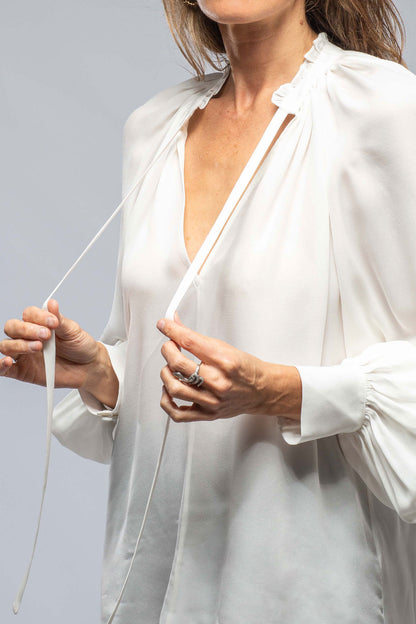 VOZ Bishop Sleeve Blouse, Silk Georgette, In Ivory Ladies - Blouses