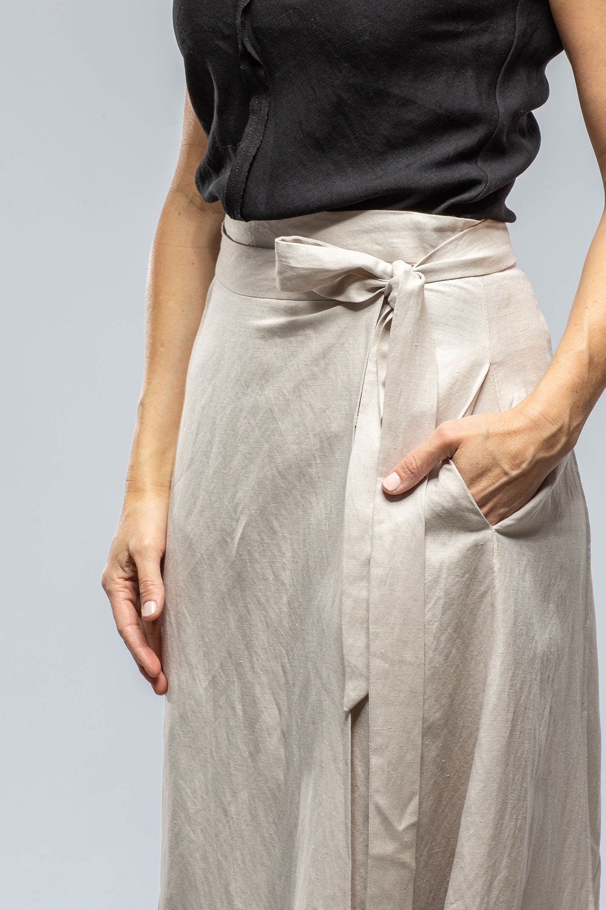 VOZ Casandra Wrap Linen Skirt In Ecru Ladies - Skirts