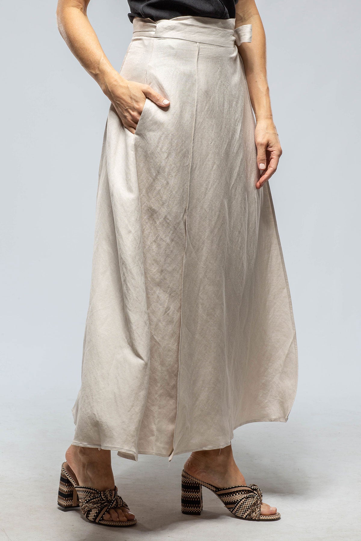 VOZ Casandra Wrap Linen Skirt In Ecru Ladies - Skirts