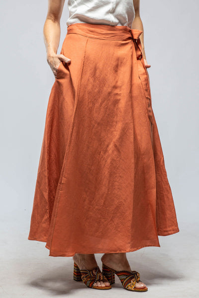 VOZ Casandra Wrap Linen Skirt In Persimmons Ladies - Skirts